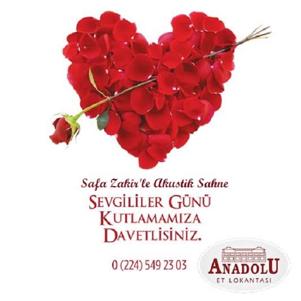 Bursa'da Sevgililer Günü Anadolu Et Lokantasın'da Kutlanır